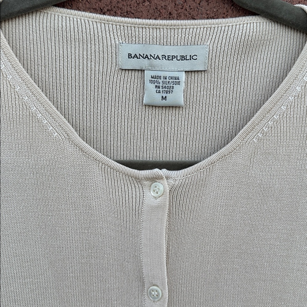Banana Republic 100% Silk Button-Up Cardigan Sweater - Picture 2 of 5